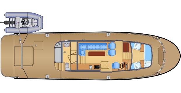 План палубы катера «Laky Verf 14M»