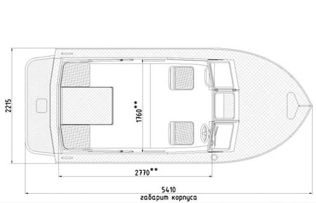 Размеры кокпита катера «Vigor 540 A»