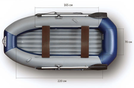 Компоновка и размеры ПВХ лодки «Флагман 300 H»