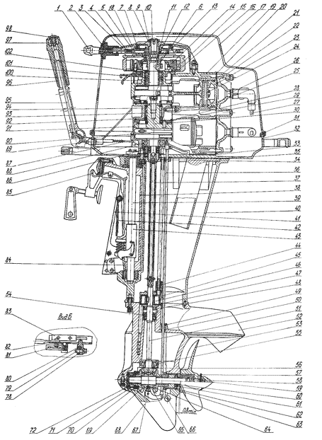 Двигатель подвесного лодочного мотора "Вихрь"
